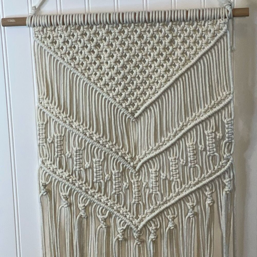 Boho Macrame Wall Hanging Tassel Tapestry for Living Room Decor Handmade Woven - Picture 7 of 7